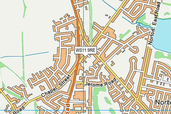 WS11 9RE map - OS VectorMap District (Ordnance Survey)