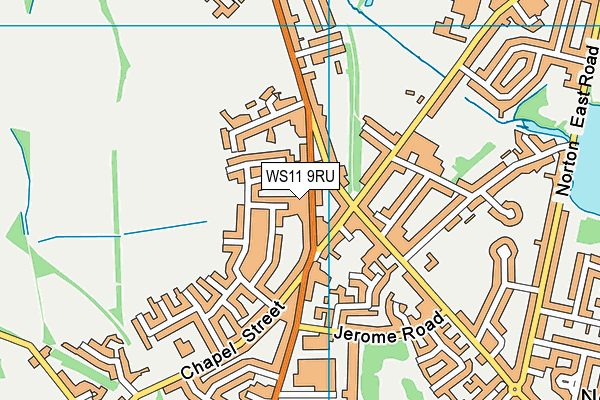 WS11 9RU map - OS VectorMap District (Ordnance Survey)