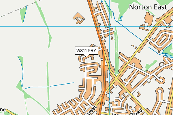 WS11 9RY map - OS VectorMap District (Ordnance Survey)