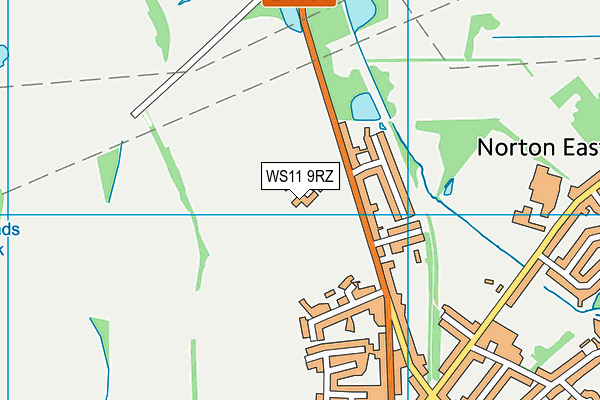 WS11 9RZ map - OS VectorMap District (Ordnance Survey)