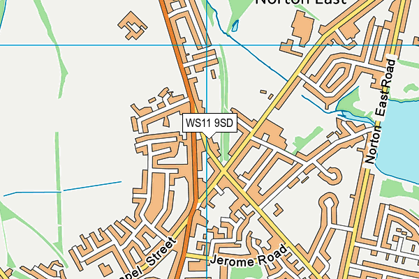 WS11 9SD map - OS VectorMap District (Ordnance Survey)