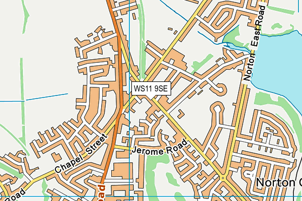 WS11 9SE map - OS VectorMap District (Ordnance Survey)