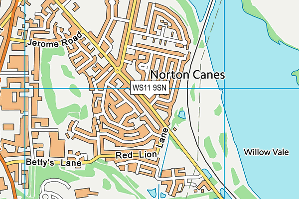 WS11 9SN map - OS VectorMap District (Ordnance Survey)