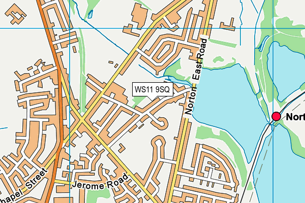 Norton Canes Primary Academy map (WS11 9SQ) - OS VectorMap District (Ordnance Survey)