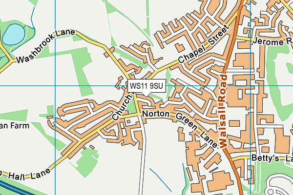 WS11 9SU map - OS VectorMap District (Ordnance Survey)