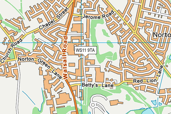 WS11 9TA map - OS VectorMap District (Ordnance Survey)