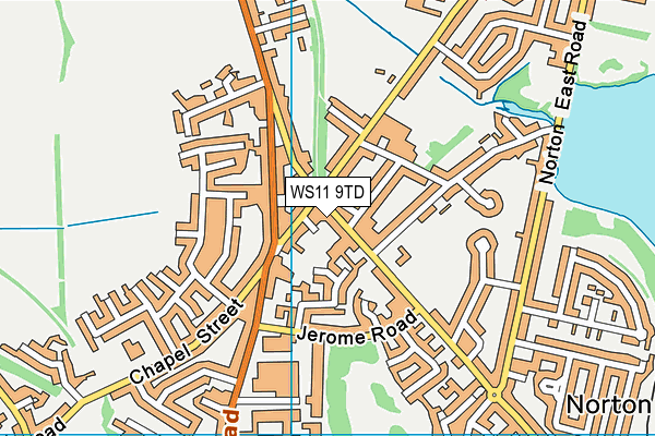WS11 9TD map - OS VectorMap District (Ordnance Survey)