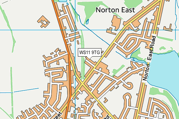 WS11 9TG map - OS VectorMap District (Ordnance Survey)