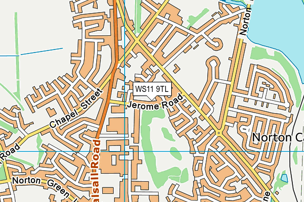 WS11 9TL map - OS VectorMap District (Ordnance Survey)