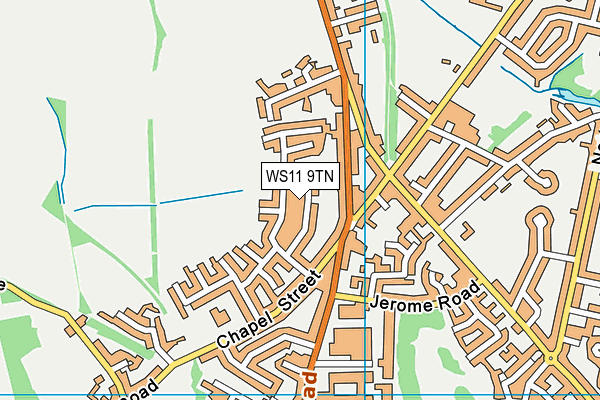 WS11 9TN map - OS VectorMap District (Ordnance Survey)