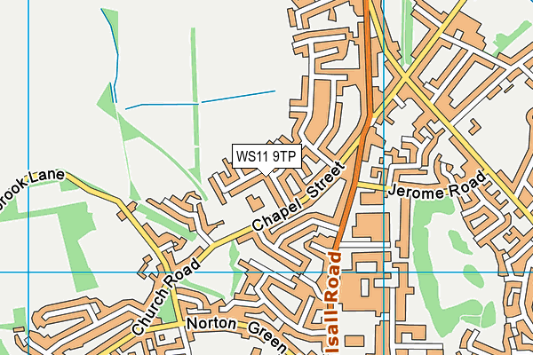 Jerome Primary School map (WS11 9TP) - OS VectorMap District (Ordnance Survey)