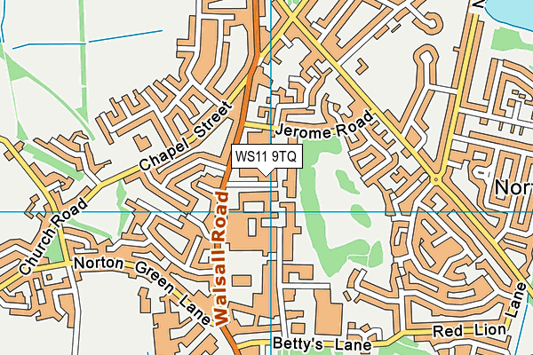 WS11 9TQ map - OS VectorMap District (Ordnance Survey)