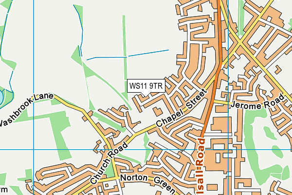 WS11 9TR map - OS VectorMap District (Ordnance Survey)
