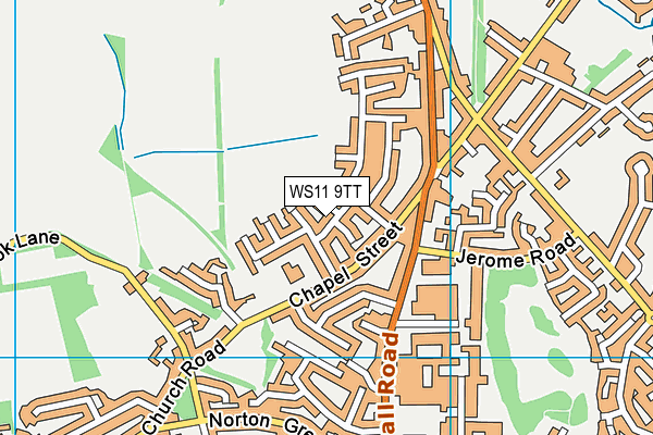 WS11 9TT map - OS VectorMap District (Ordnance Survey)