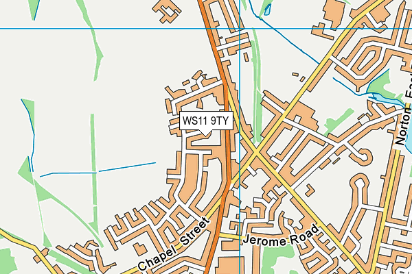 WS11 9TY map - OS VectorMap District (Ordnance Survey)