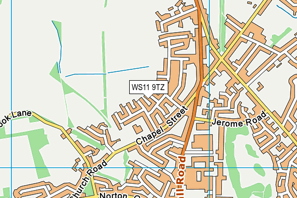WS11 9TZ map - OS VectorMap District (Ordnance Survey)
