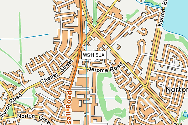 WS11 9UA map - OS VectorMap District (Ordnance Survey)