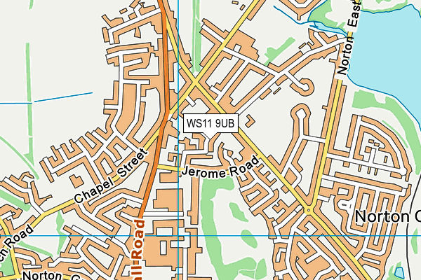 WS11 9UB map - OS VectorMap District (Ordnance Survey)