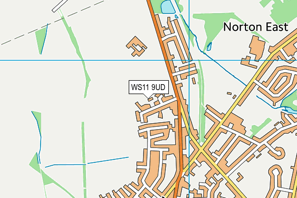 WS11 9UD map - OS VectorMap District (Ordnance Survey)