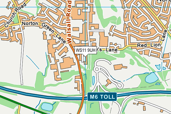 WS11 9UH map - OS VectorMap District (Ordnance Survey)