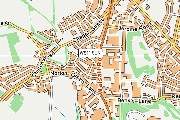 WS11 9UN map - OS VectorMap District (Ordnance Survey)