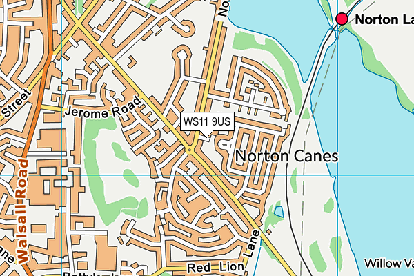 WS11 9US map - OS VectorMap District (Ordnance Survey)