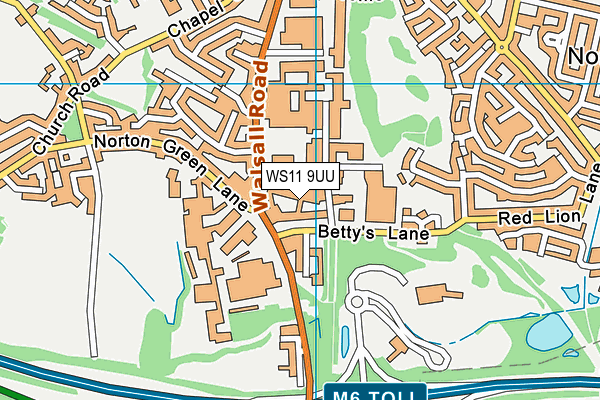 WS11 9UU map - OS VectorMap District (Ordnance Survey)