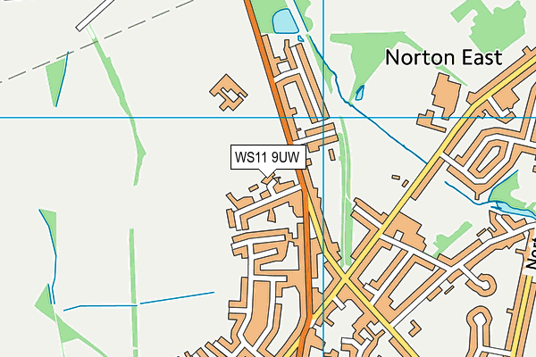 WS11 9UW map - OS VectorMap District (Ordnance Survey)