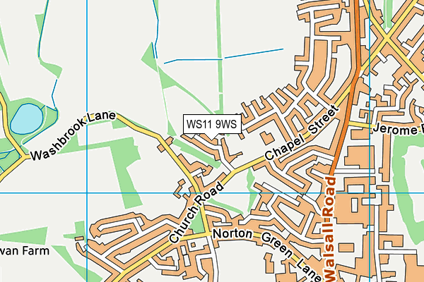 WS11 9WS map - OS VectorMap District (Ordnance Survey)