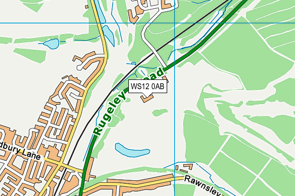 WS12 0AB map - OS VectorMap District (Ordnance Survey)