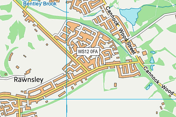 WS12 0FA map - OS VectorMap District (Ordnance Survey)