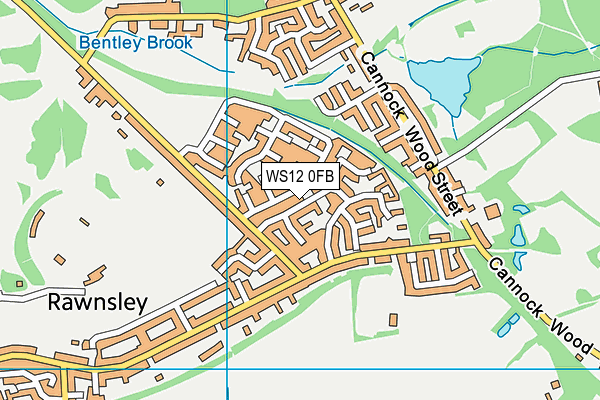 WS12 0FB map - OS VectorMap District (Ordnance Survey)