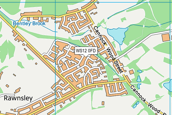 WS12 0FD map - OS VectorMap District (Ordnance Survey)