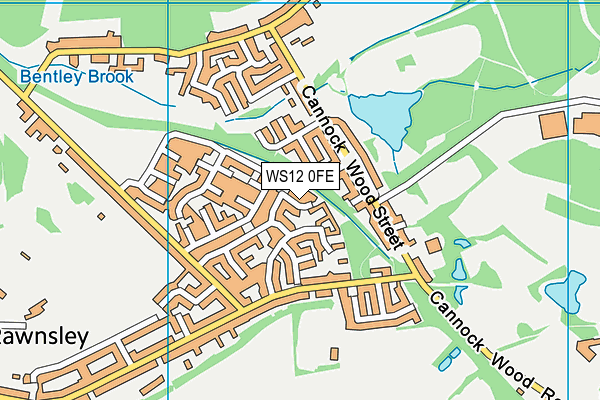 WS12 0FE map - OS VectorMap District (Ordnance Survey)