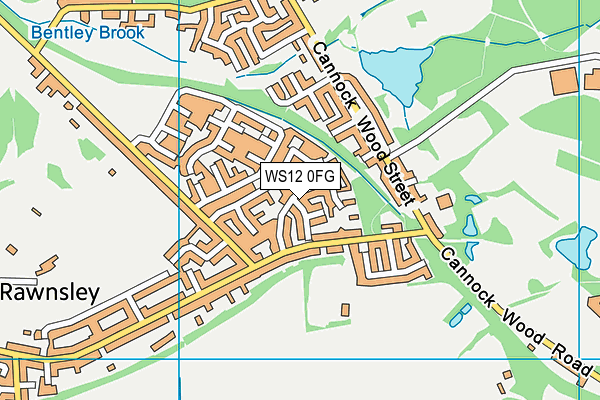 WS12 0FG map - OS VectorMap District (Ordnance Survey)