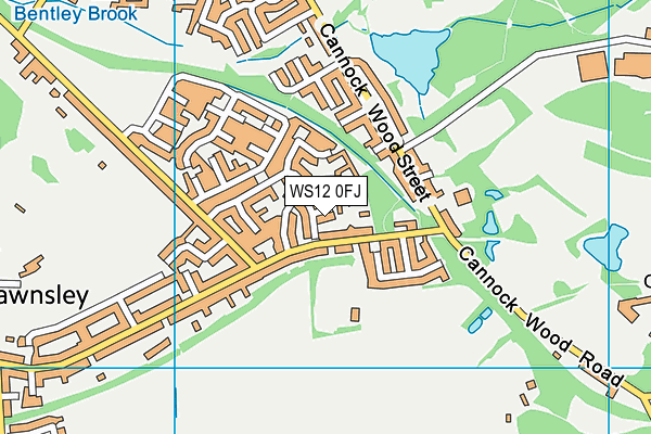 WS12 0FJ map - OS VectorMap District (Ordnance Survey)