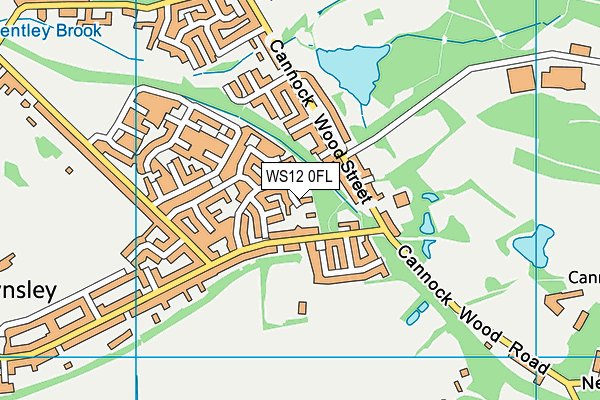 WS12 0FL map - OS VectorMap District (Ordnance Survey)