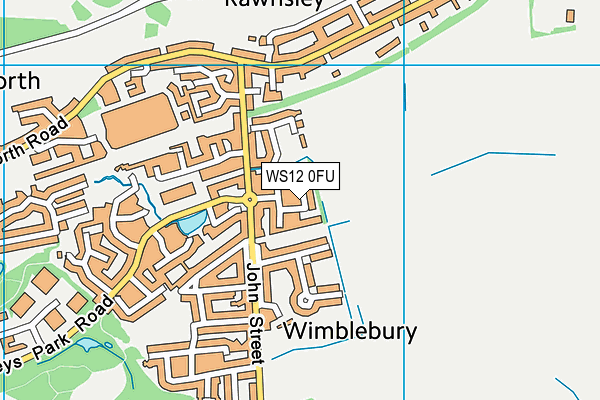 WS12 0FU map - OS VectorMap District (Ordnance Survey)