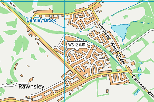 WS12 0JR map - OS VectorMap District (Ordnance Survey)