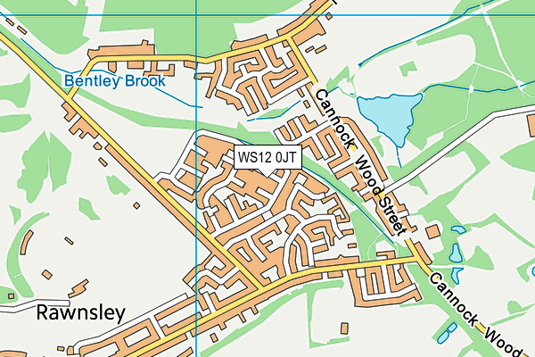 WS12 0JT map - OS VectorMap District (Ordnance Survey)