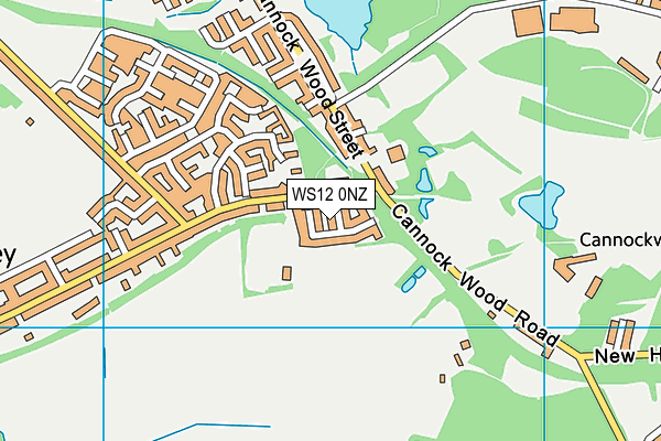 WS12 0NZ map - OS VectorMap District (Ordnance Survey)