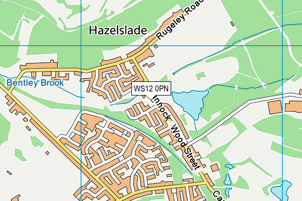 Hazel Slade Primary Academy map (WS12 0PN) - OS VectorMap District (Ordnance Survey)