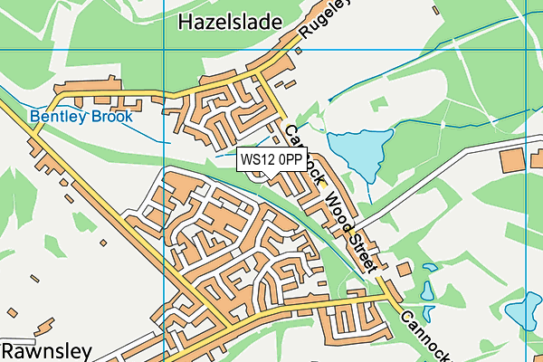 WS12 0PP map - OS VectorMap District (Ordnance Survey)