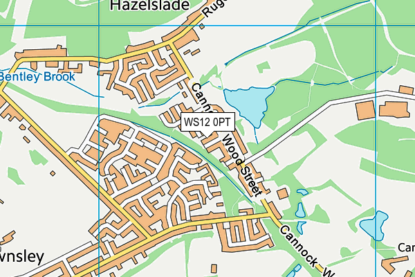 WS12 0PT map - OS VectorMap District (Ordnance Survey)