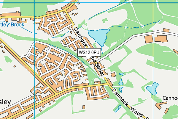 WS12 0PU map - OS VectorMap District (Ordnance Survey)