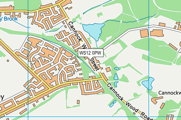 WS12 0PW map - OS VectorMap District (Ordnance Survey)