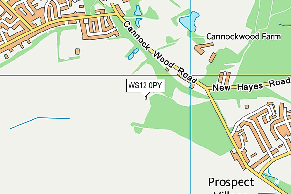 WS12 0PY map - OS VectorMap District (Ordnance Survey)