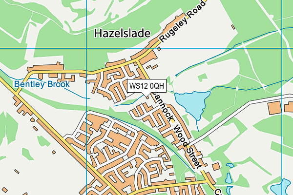 WS12 0QH map - OS VectorMap District (Ordnance Survey)