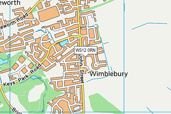 WS12 0RN map - OS VectorMap District (Ordnance Survey)