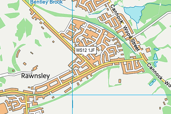 WS12 1JF map - OS VectorMap District (Ordnance Survey)